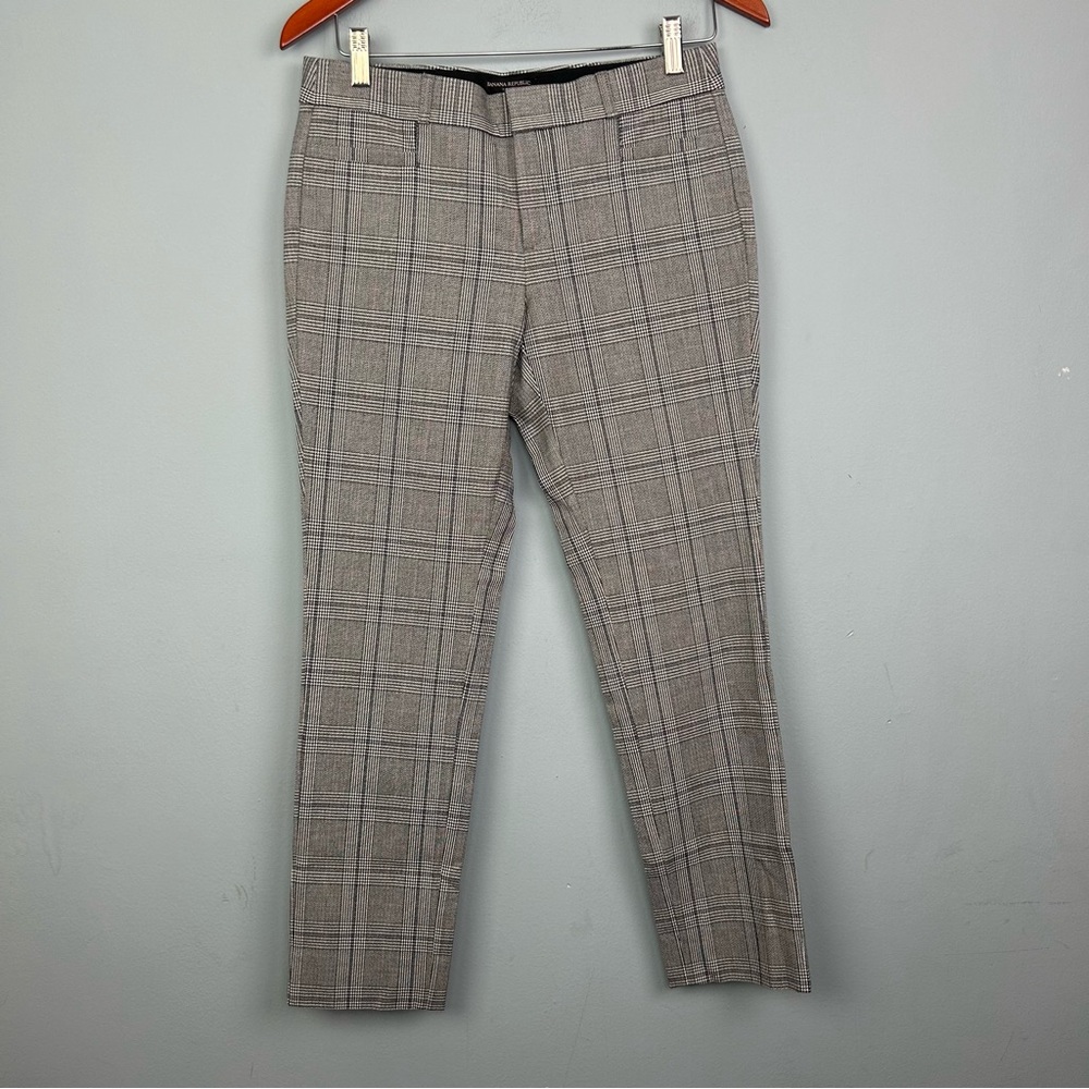 Banana republic Sloan plaid slim ankle pants size 2 mid rise multicolor - Picture 2 of 13